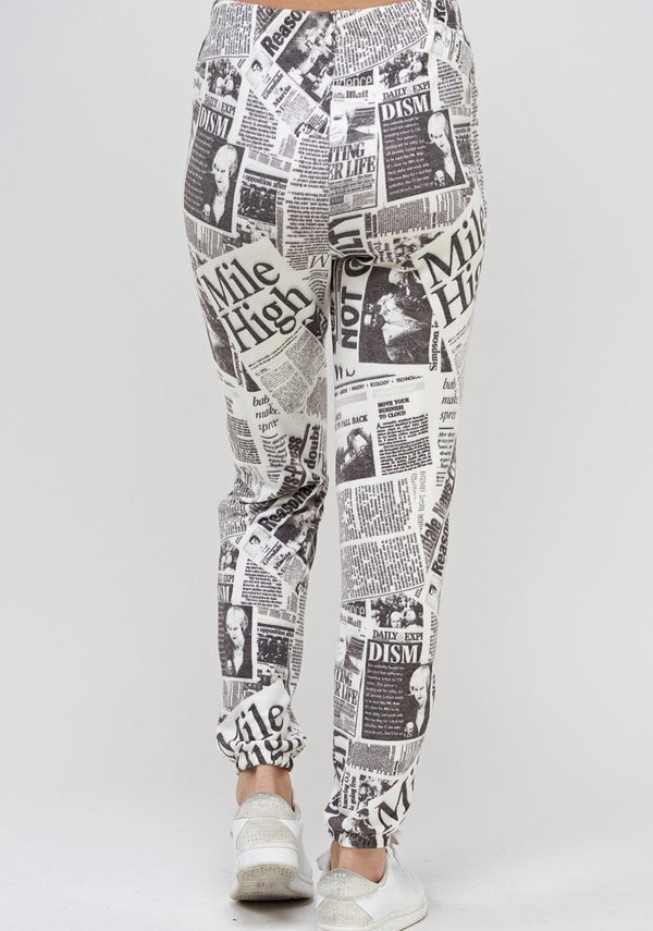 Newspaper Joggers - SLAYVE to style (4516868849711)