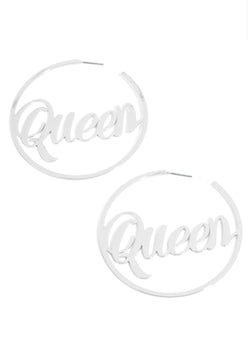 Queen Hoop Earrings - SLAYVE to style (3951623667735)
