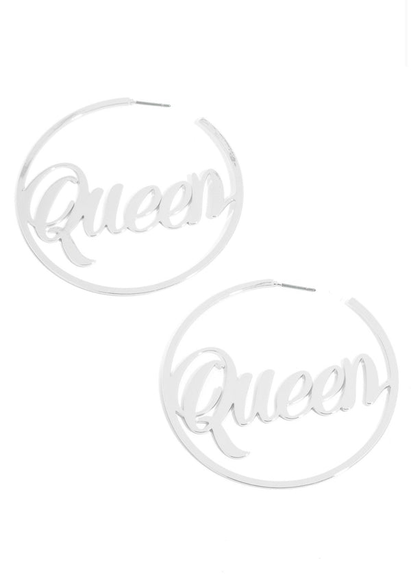 Queen Hoop Earrings - SLAYVE to style (3951623667735)