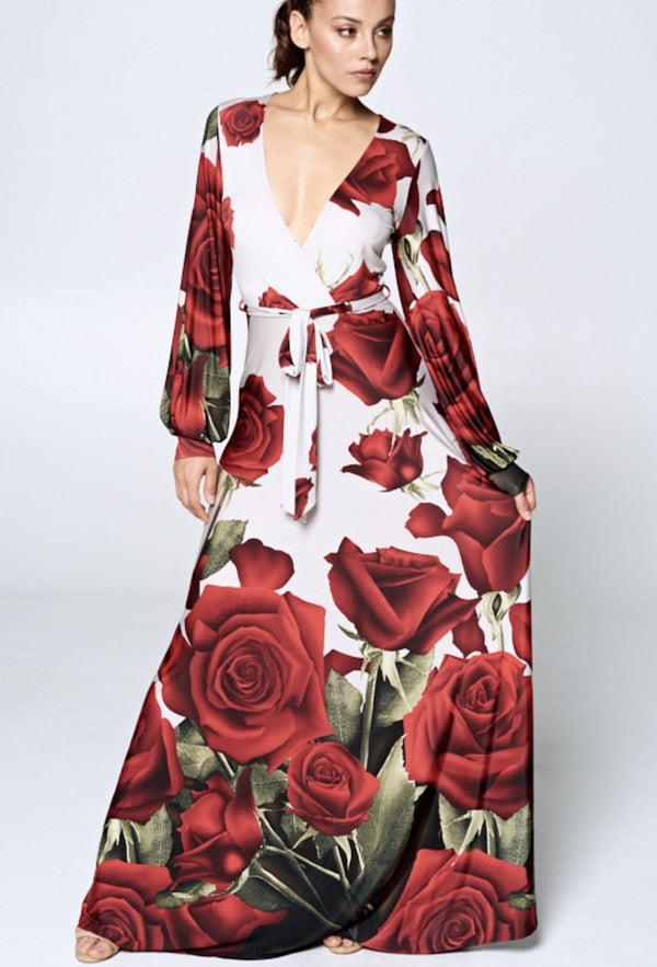 Rose Rage Maxi Dress - SLAYVE to style (4422960676911)