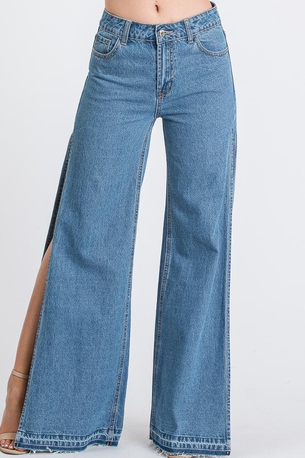 Side Slit Jeans - SLAYVE to style (4445412294703)